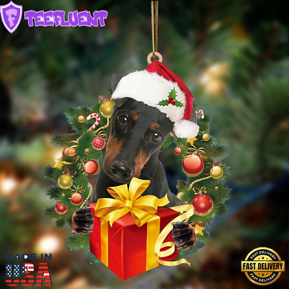 Manchester Terrier-Dogs Give Gifts Hanging Ornament, Gift For Christmas