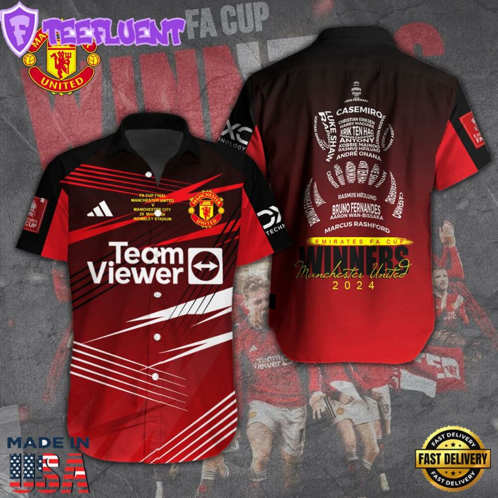 Manchester United Short Sleeve Dress Shirt For Man And Women