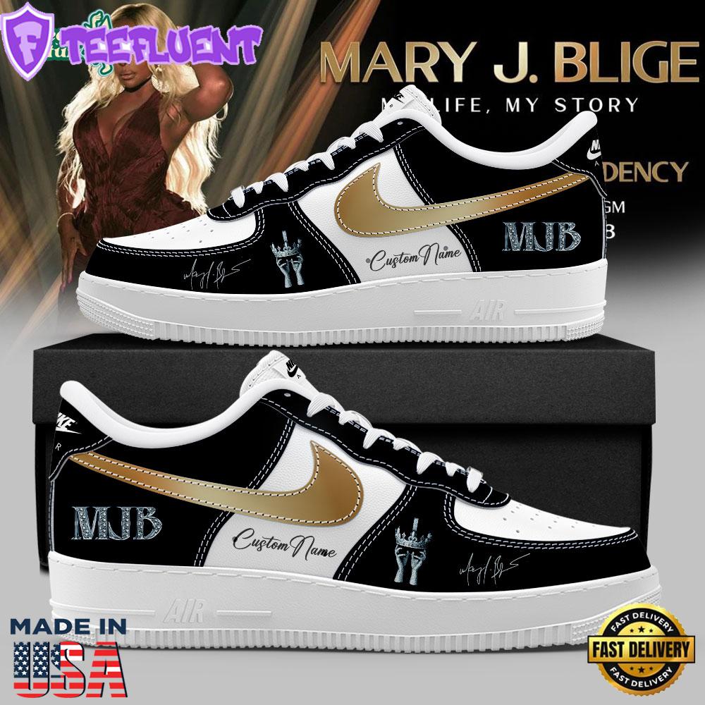 Mary J. Blige Las Vegas Residency Tour 2026 Signature Custom Black Air Force 1 Sneakers Shoes