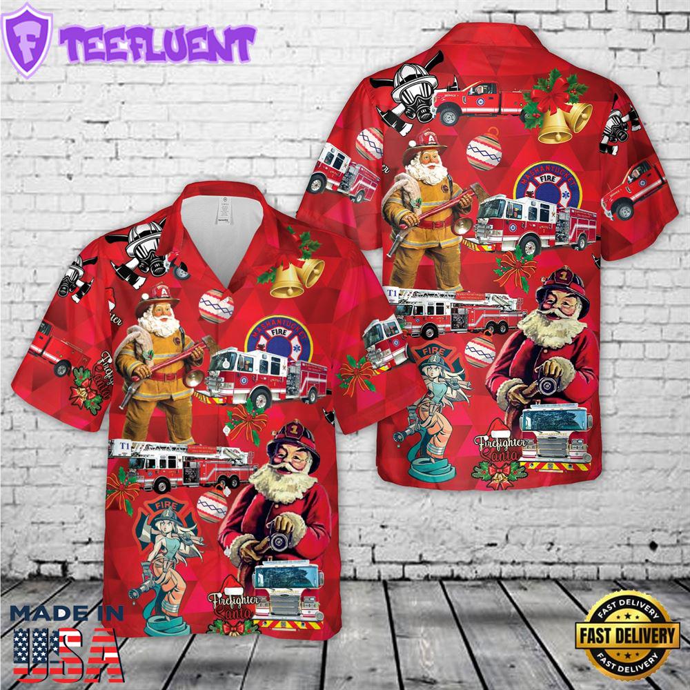 Mashantucket, Connecticut, Mashantucket Pequot Fire Department Christmas Hawaiian Shirt