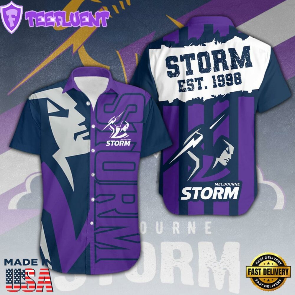 Melbourne Storm Short Sleeve Dress Shirt For Man And Women