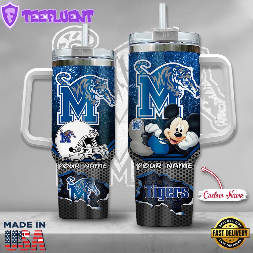 Memphis Tigers NCAA Mickey Mouse Custom Stanley Quencher 40oz Stainless Steel Tumbler With Handle