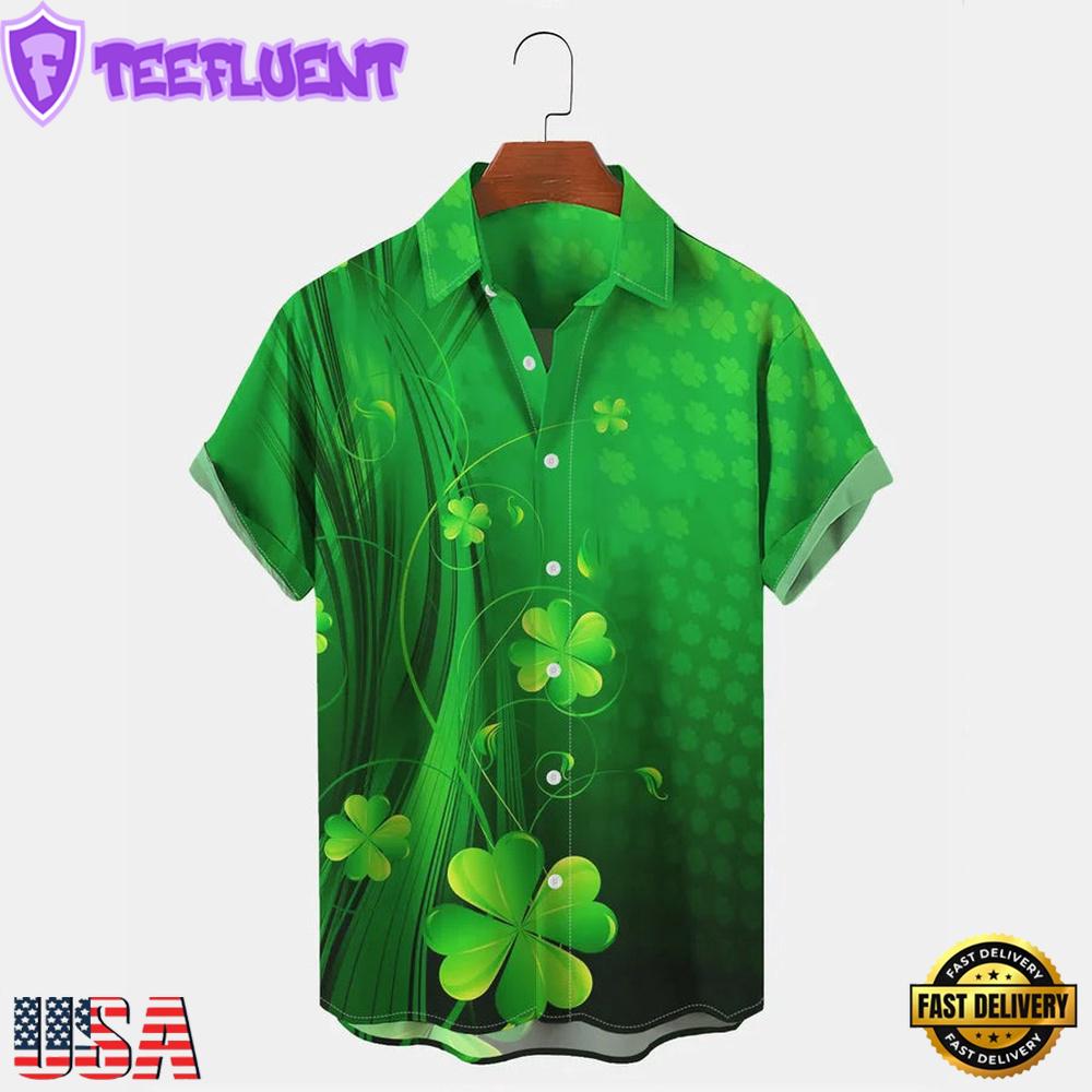 Mens Holiday St. Patrick Leprechaun Day Hawaiian Shirt