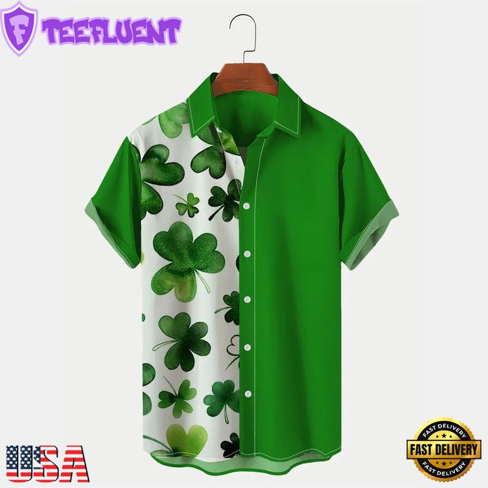 Mens St. Patrick'S Day Short Sleeve Shirt Hawaiian Shirt