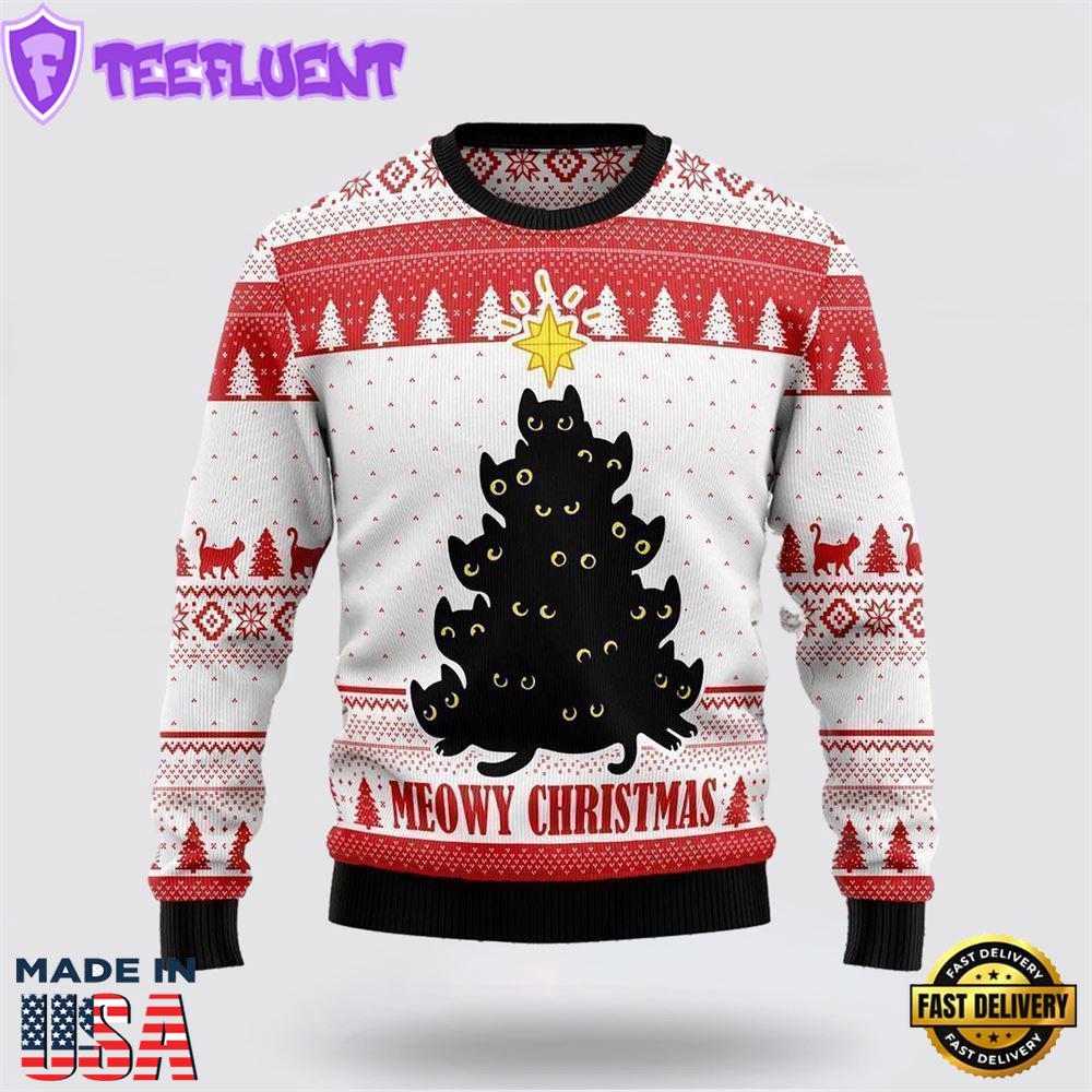 Meowy Christmas Funny Family Ugly Christmas Sweater For Men And Women