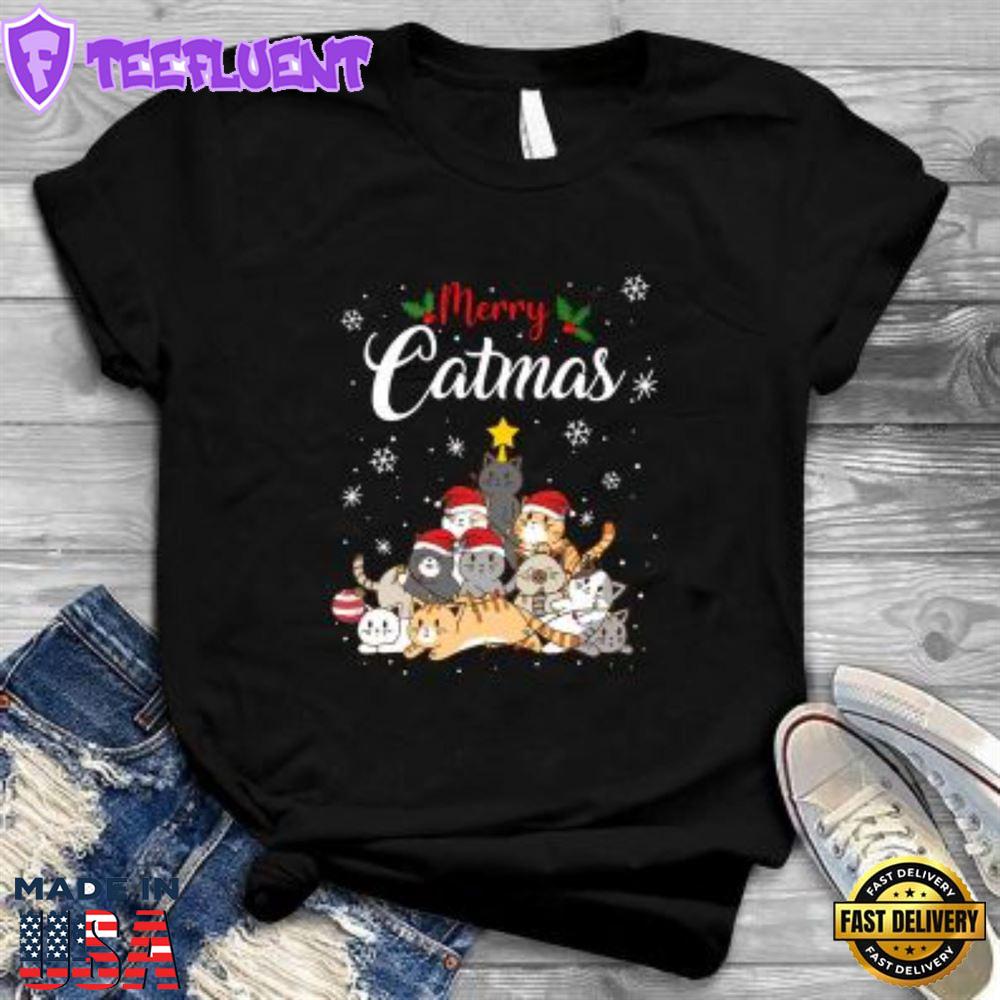 Merry Catmas Christmas Shirt, Christmas Cat Love Shirt,