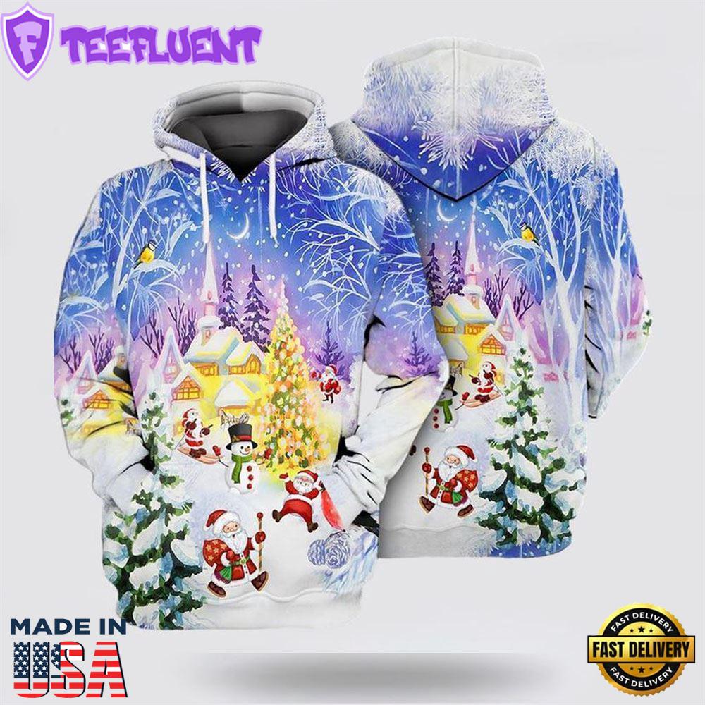 Merry Christmas All Over Print 3D Hoodie