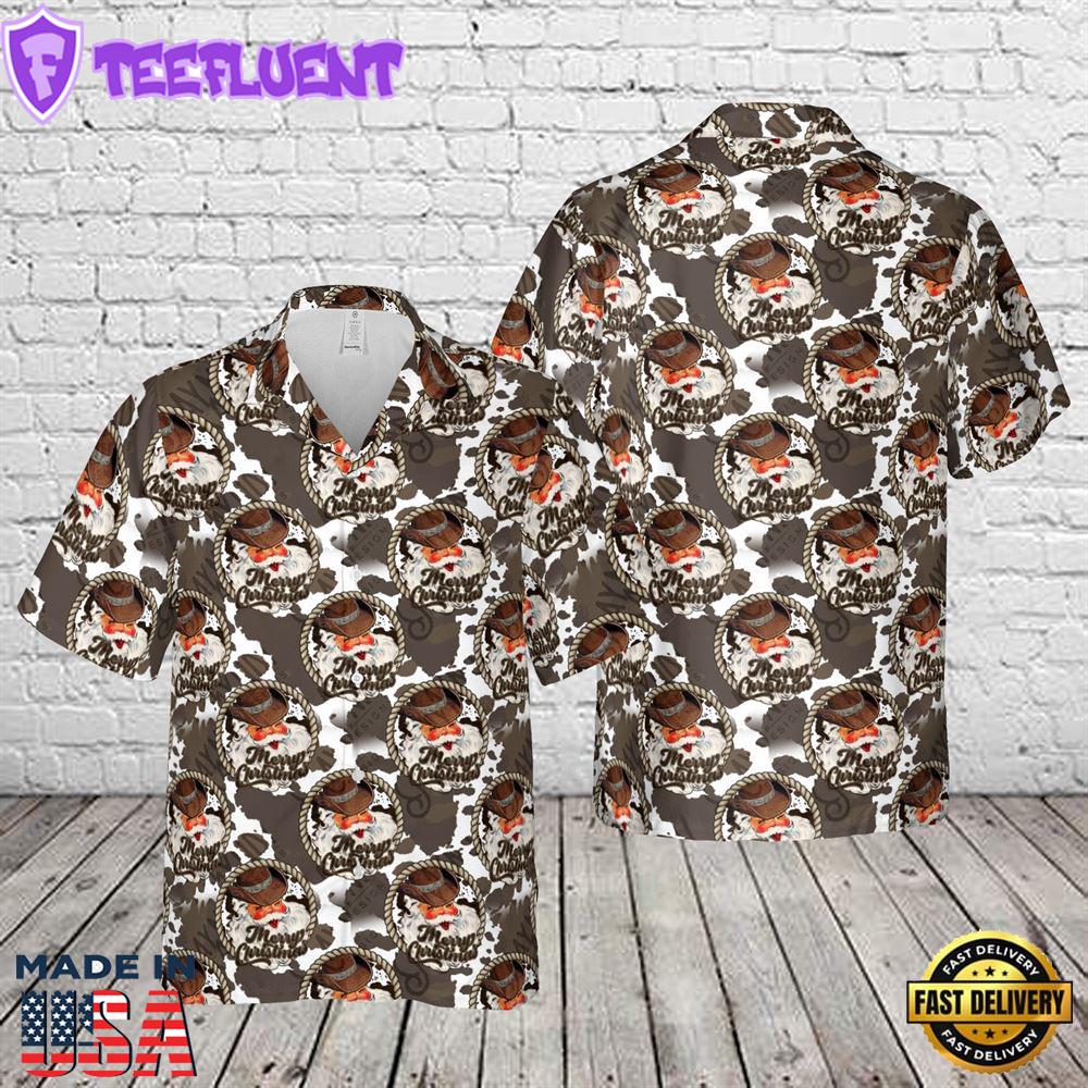 Merry Christmas Cowboy Santa Hawaiian Shirt