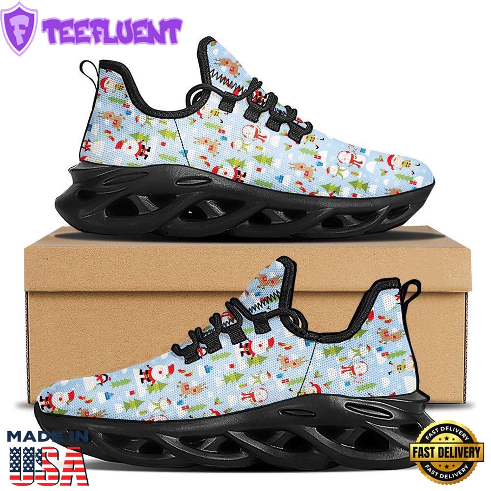 Merry Christmas Cute Print Pattern Black Max Soul Shoes