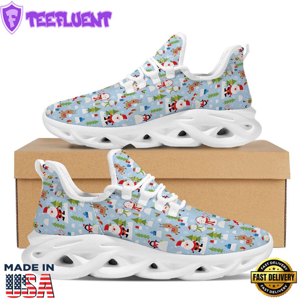 Merry Christmas Cute Print Pattern White Max Soul Shoes