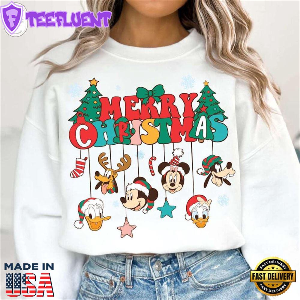 Merry Christmas Disney Mickey Shirt, Cartoon Shirt, Disney Shirt