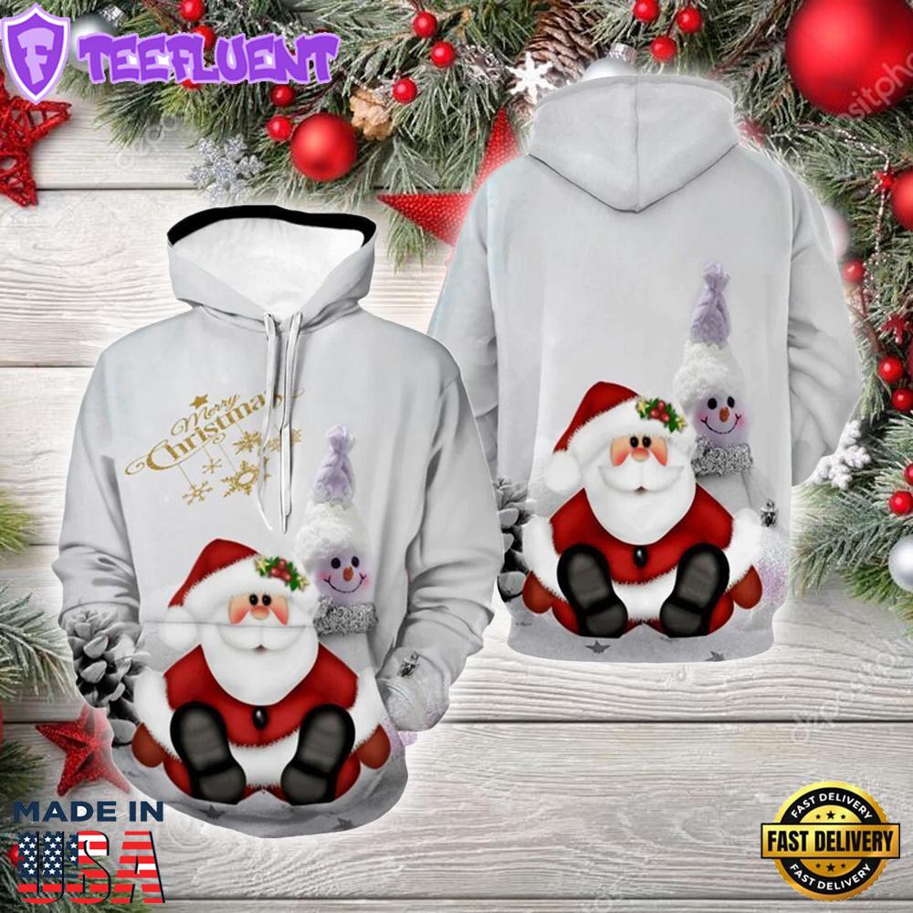 Merry Christmas Santa Claus All Over Print 3D Hoodie