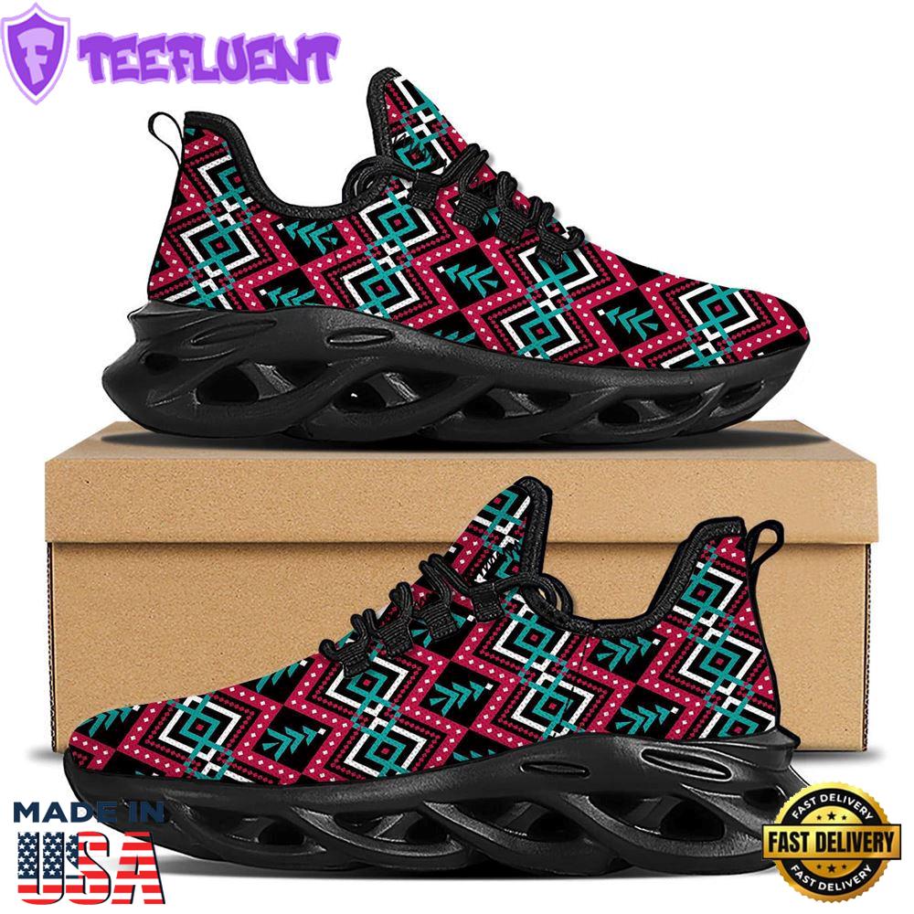 Merry Christmas Zigzag Print Pattern Black Max Soul Shoes