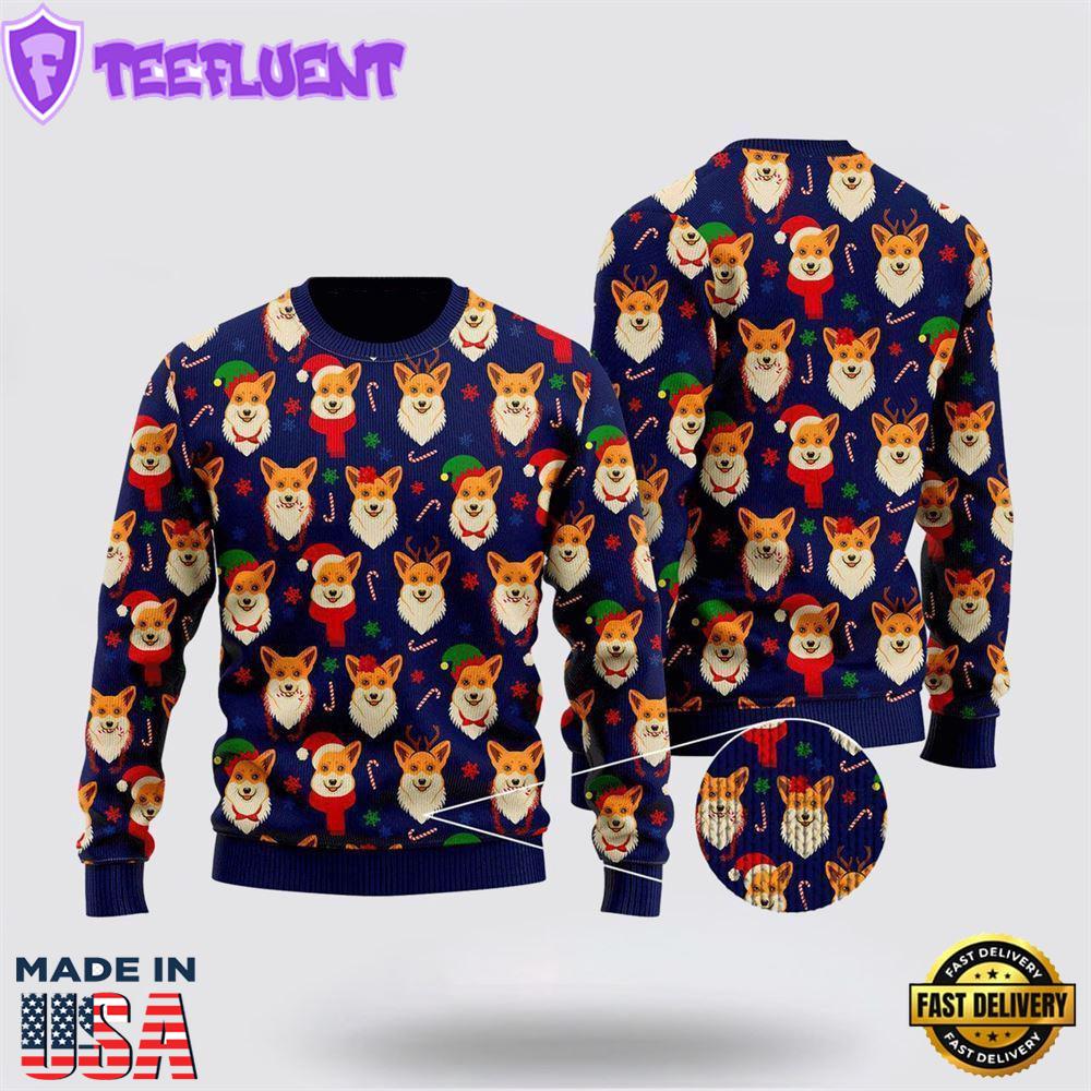 Merry Corgmas Corgi Dog Lover Ugly Christmas Sweater For Men And Women