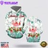 Merry Flamingo On Christmas Day All Over Print 3D Hoodie