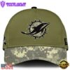 Miami Dolphins 2024 Salute to Service Club Green Camo Cap Gift For Veteran