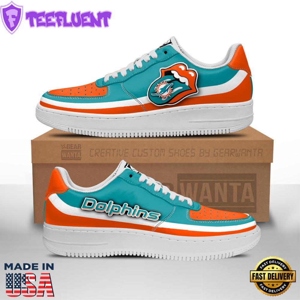 Miami Dolphins Air Sneakers Custom Force Shoes Sexy Lips For Fans
