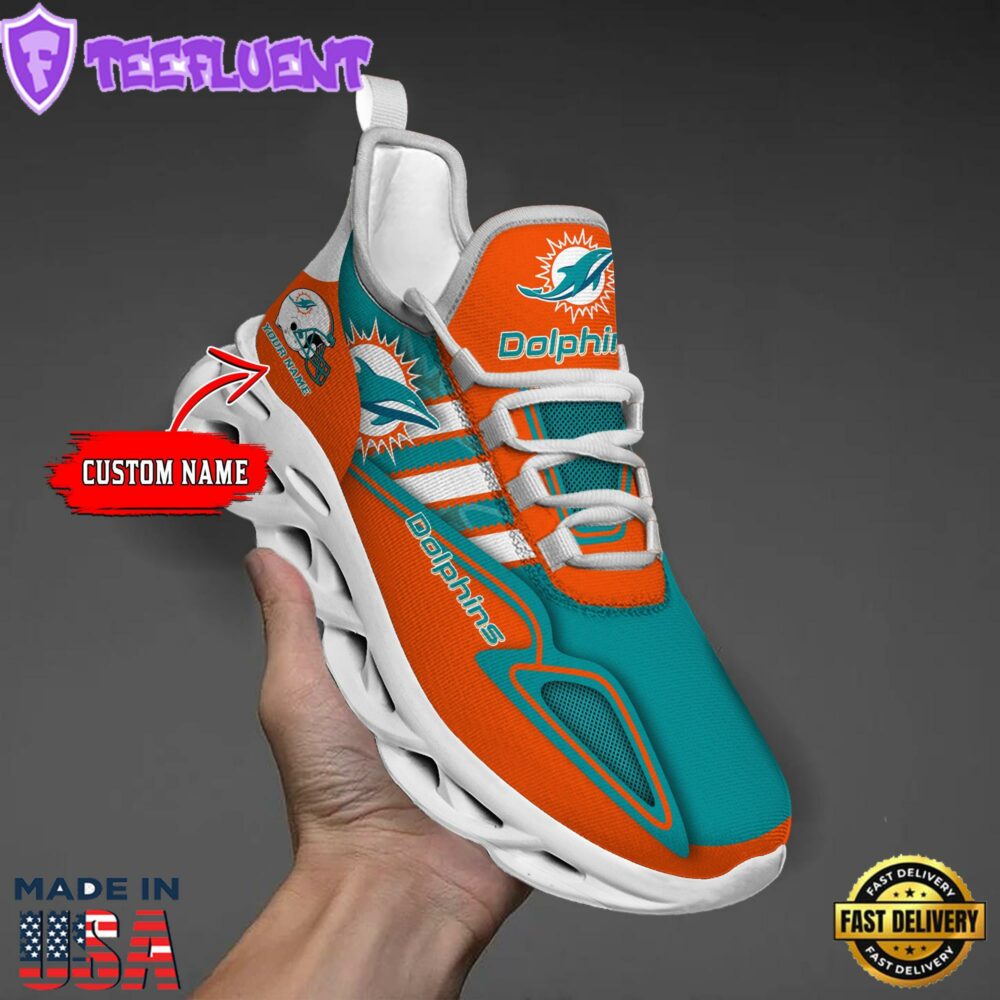 Miami Dolphins Clunky Max Soul Shoes NFL Personalized 1
