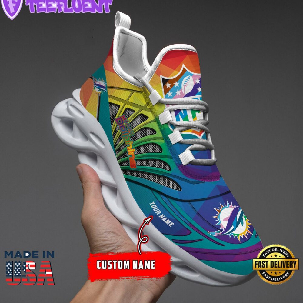 Miami Dolphins LGBT NFL Personalized Clunky Max Soul Shoes