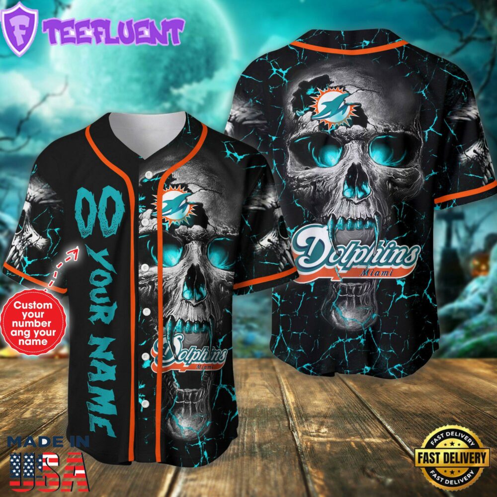 Miami Dolphins NFL 3D Personalized Baseball Jersey Shirt For Fans