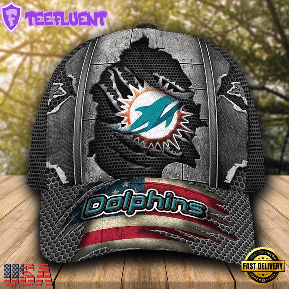 Miami Dolphins NFL Football Team Logo Super Bowl LIX Baseball Caps Miami Dolphins NFL Football Team Logo Super Bowl LIX Baseball Caps
