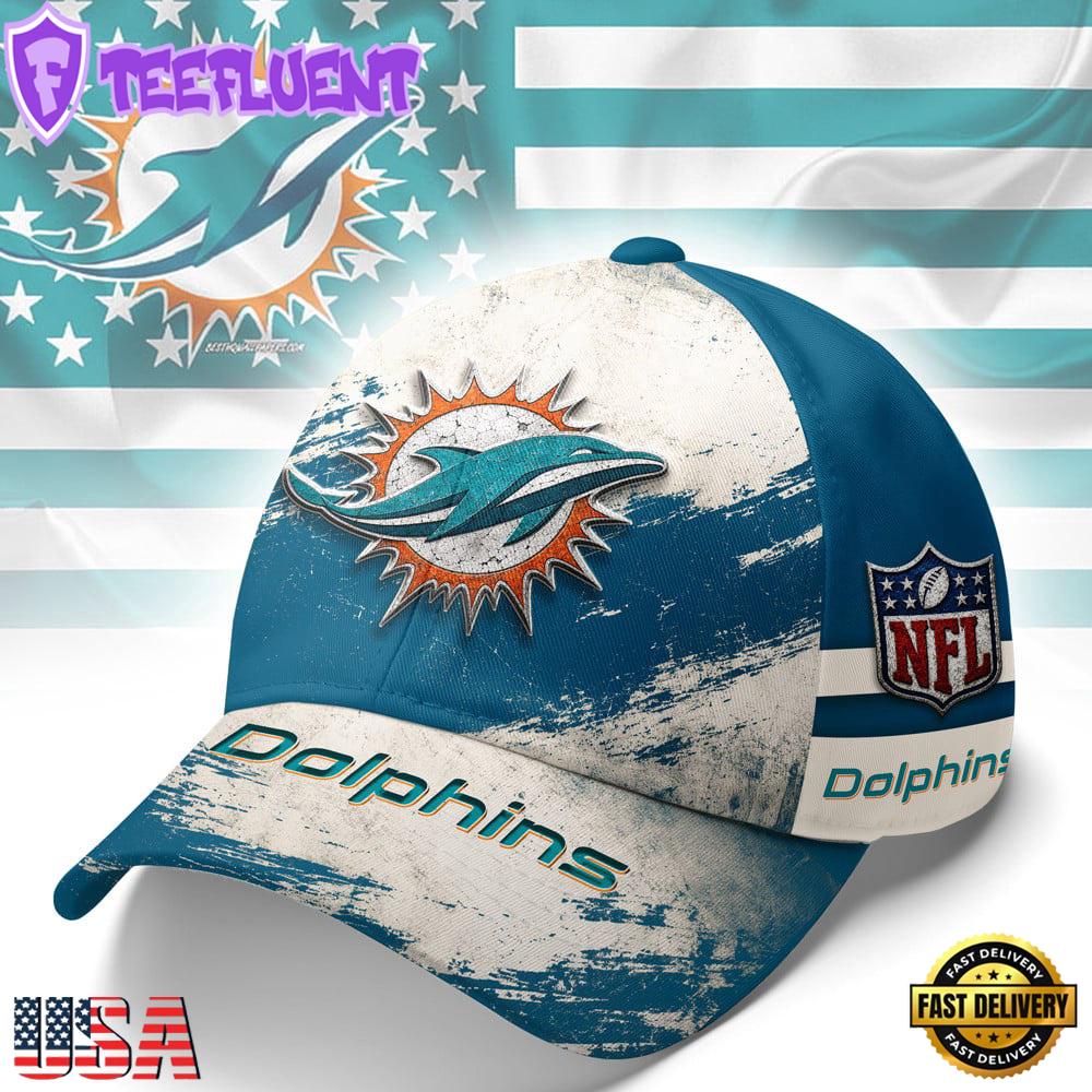 Miami Dolphins NFL Grunge Style Team Baseball Cap