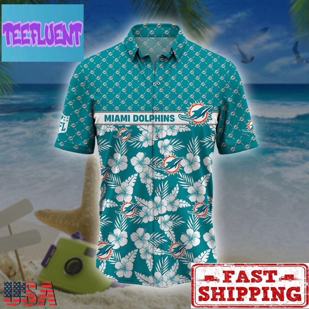NFL Miami Dolphins Palm Leaves Hawaiian Shirt , Summer Hawaiian Shirts NFL Miami Dolphins Palm Leaves Hawaiian Shirt , Summer Hawaiian Shirts