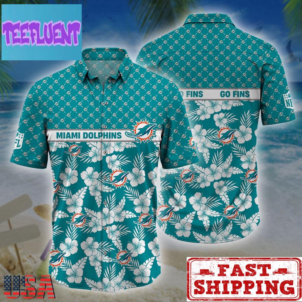 NFL Miami Dolphins Palm Leaves Hawaiian Shirt , Summer Hawaiian Shirts NFL Miami Dolphins Palm Leaves Hawaiian Shirt , Summer Hawaiian Shirts