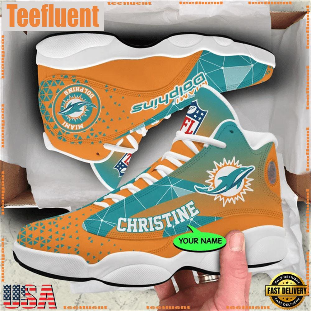 Miami Dolphins NFL Personalized Jordan 13 Shoes