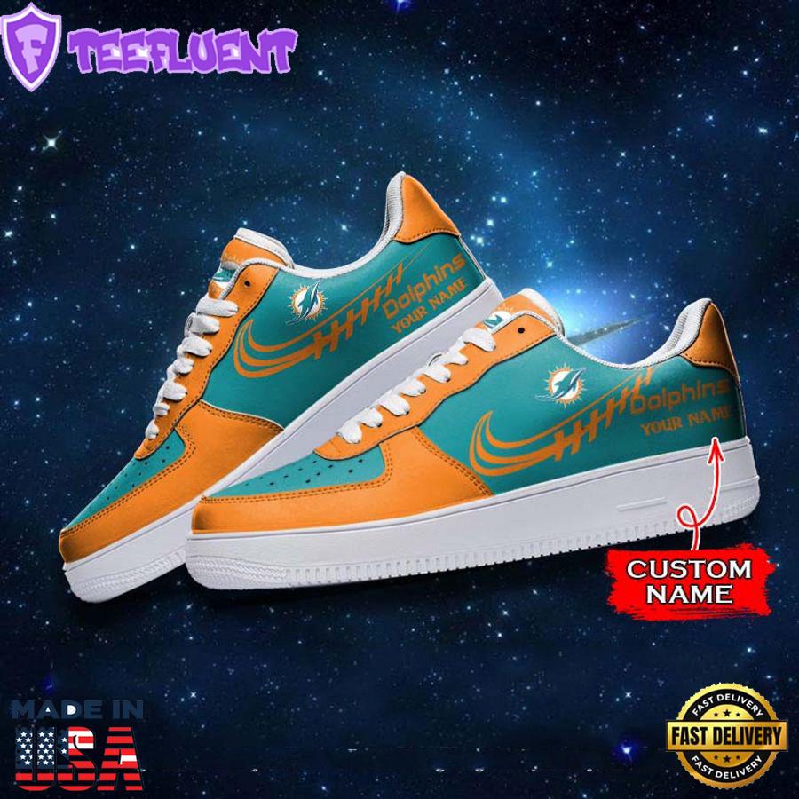 Miami Dolphins NFL Personalized Nike Air Force Sneaker
