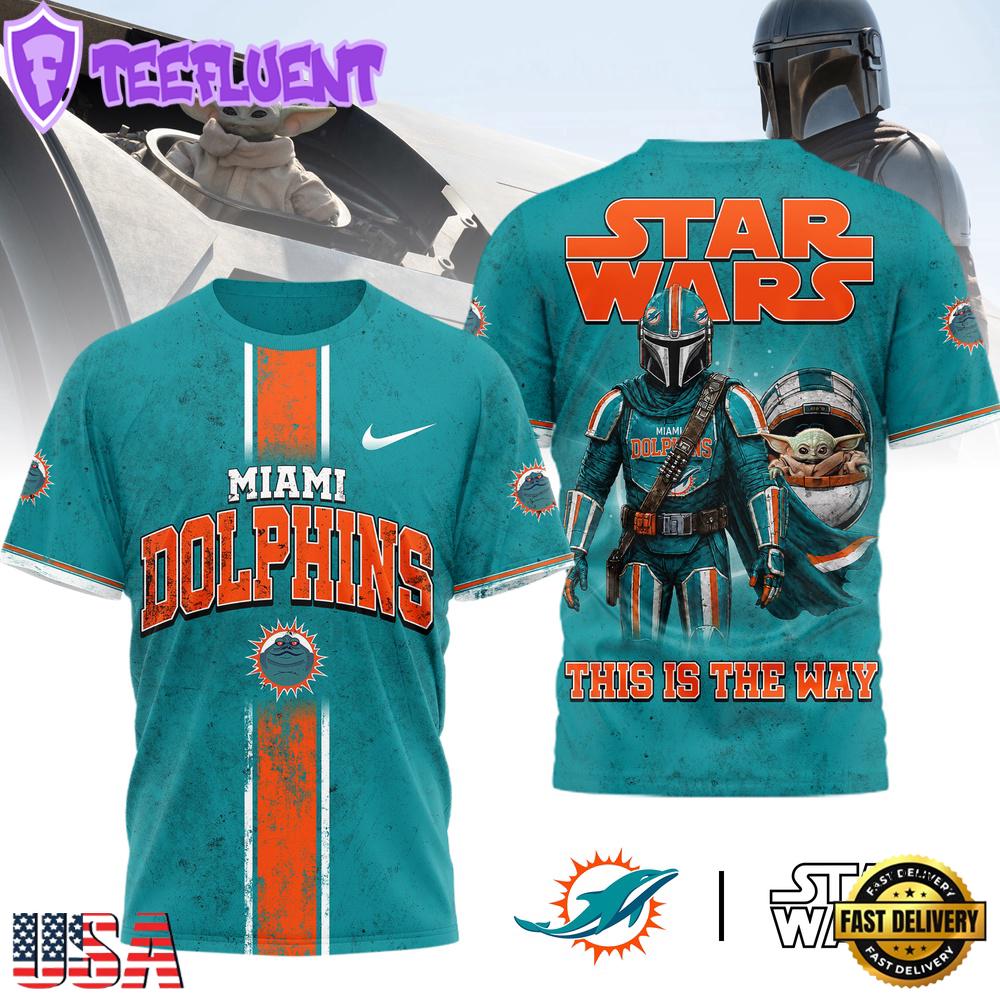 Miami Dolphins NFL This Is The Way Star Wars 3D T-Shirt For Fans
