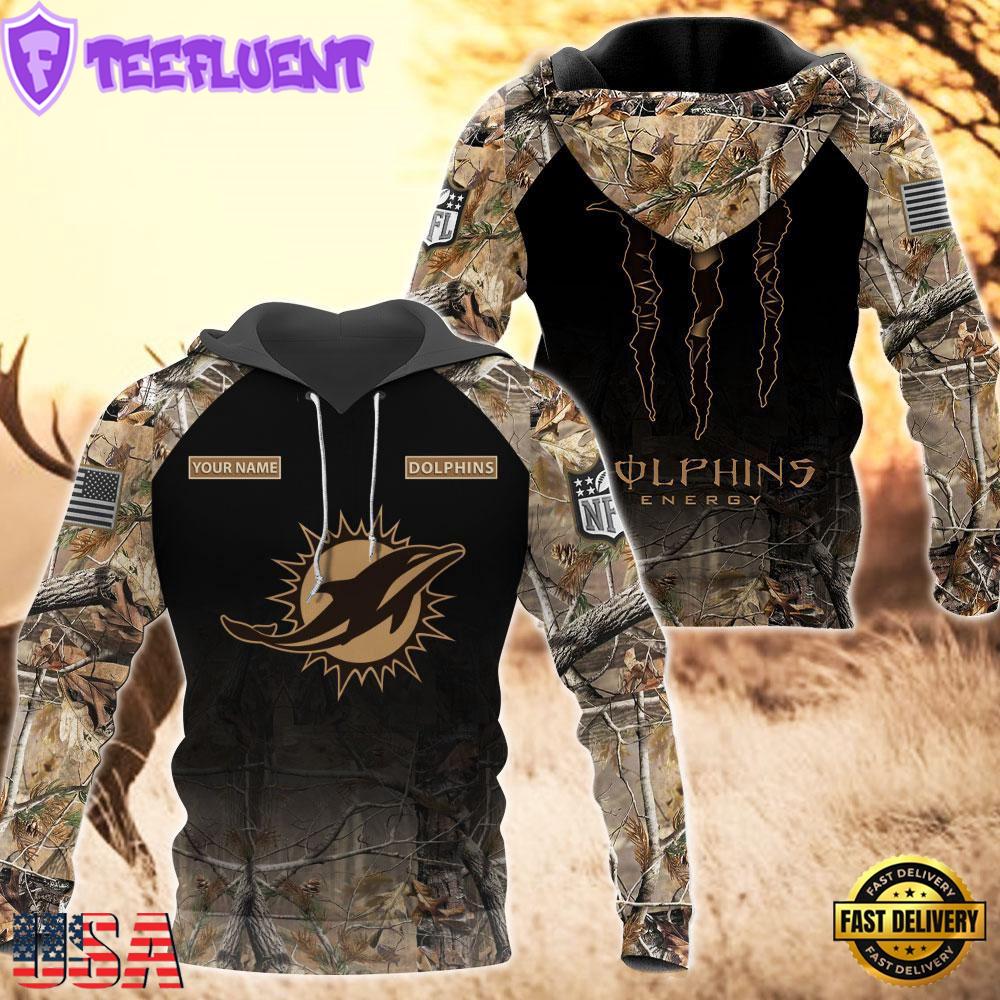 Miami Dolphins Personalized Hoodie Camo Hunting Perfect Gift