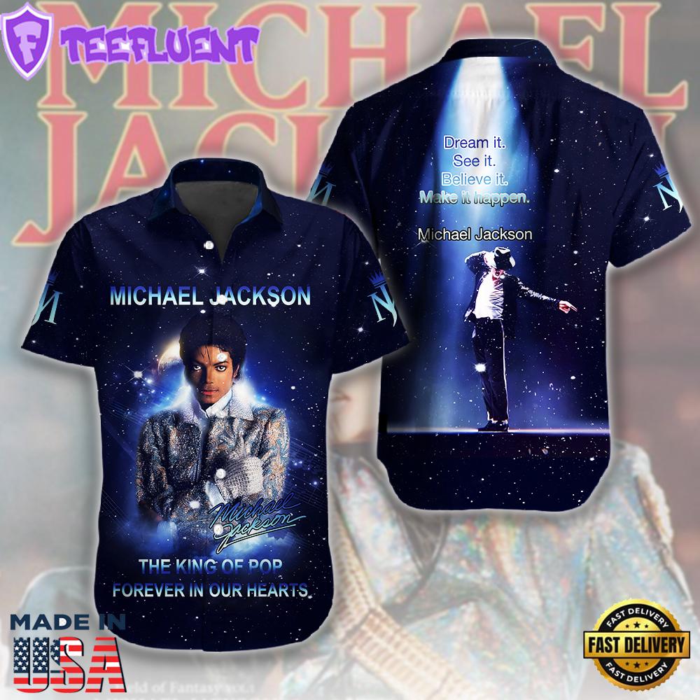 Michael Jackson Short Sleeve Dress Shirt Hawaiian For Family