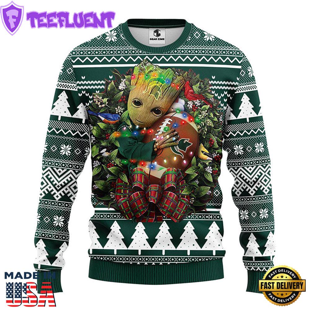 Michigan State Spartans Groot Hug Christmas Ugly Sweater Sport For Fan
