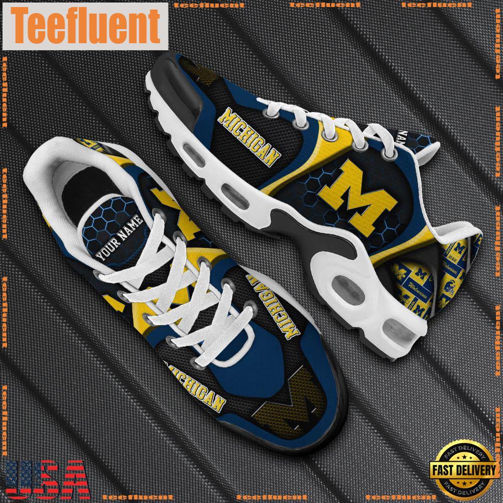 Michigan Wolverines Tn Shoes Personalized Your Name, Football Team Shoes
