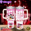 Mickey and Minnie Mouse Cartoon Custom Stanley Quencher 40oz Stainless Steel Tumbler