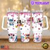 Mickey and Stitch Valentines Stainless Steel Tumbler 40Oz With Handle