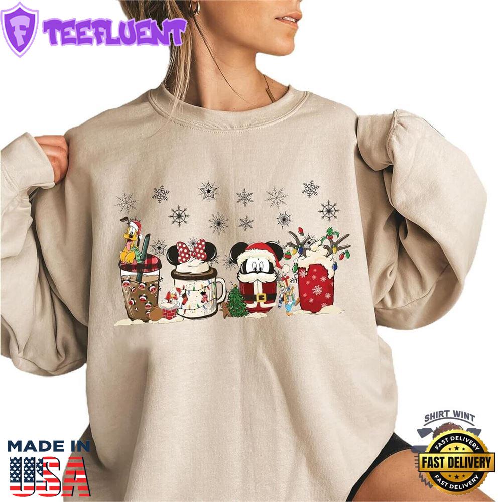 Mickey Christmas Sweatshirt, Retro Coffee Christmas Sweatshirt