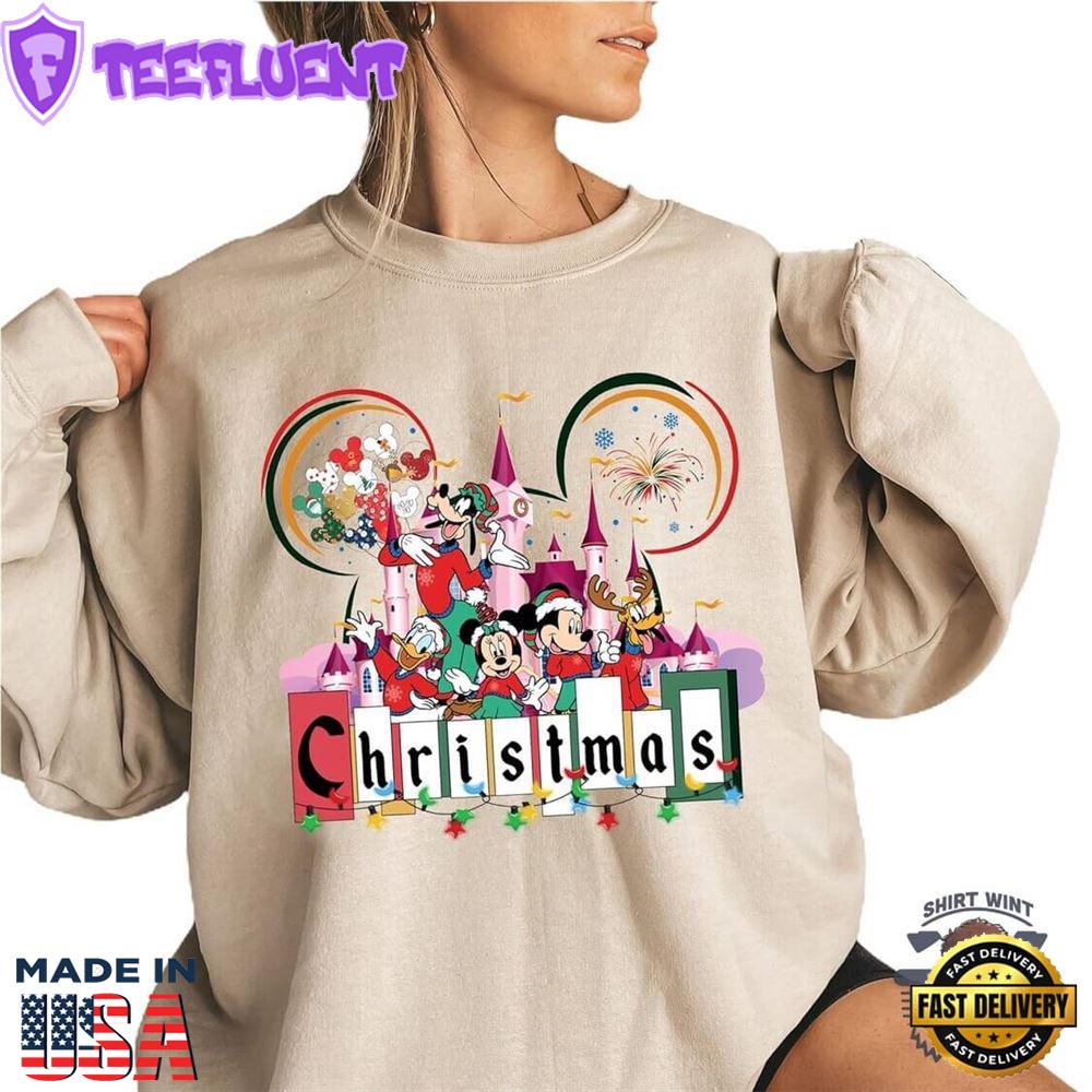 Mickey Friends Christmas Sweatshirt Minnie Christmas Light