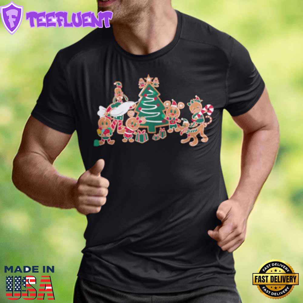 Mickey Minnie Goofy Pluto Chip Dale Christmas Tree Ginger Cookies T-Shirt Disney