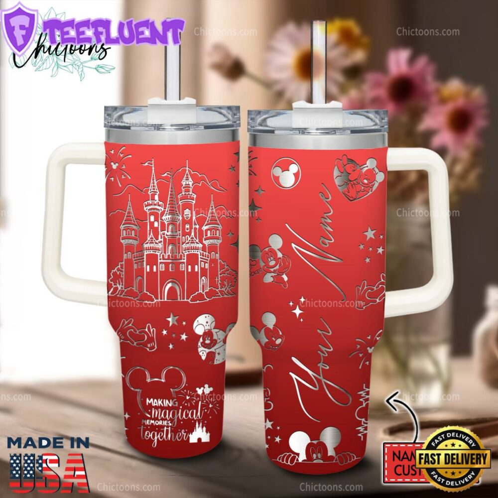 Mickey Mouse Cartoon Custom Stanley Quencher 40oz Stainless Steel Tumbler