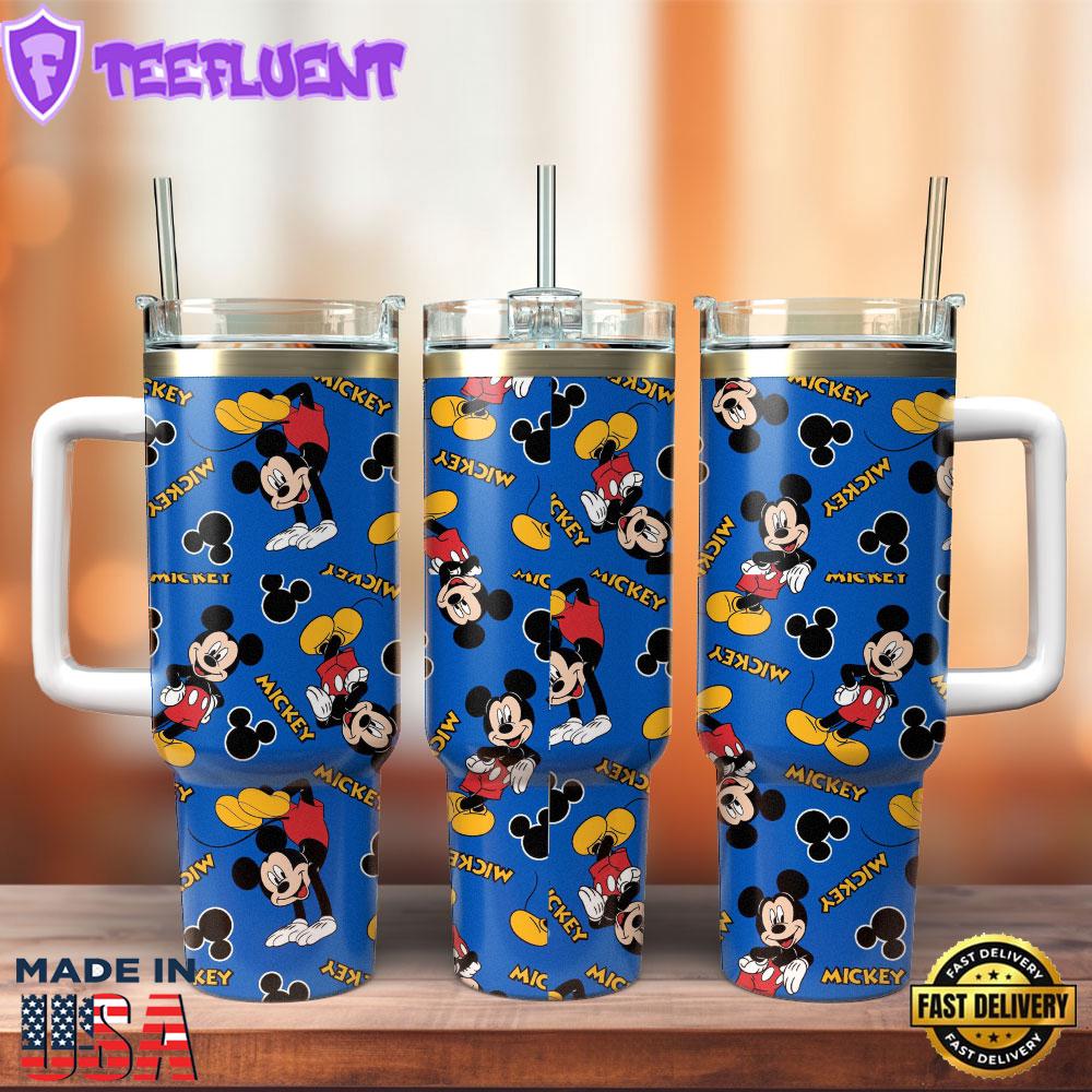Mickey Mouse Disney Cartoon Custom Stanley Quencher 40oz Stainless Steel Tumbler