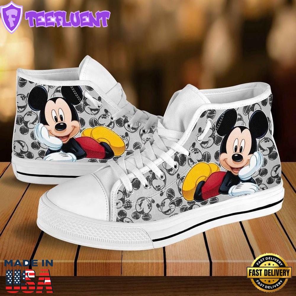 Mickey Mouse Donald Daisy Duck High Top Shoes Fashion High Cuts For Fans