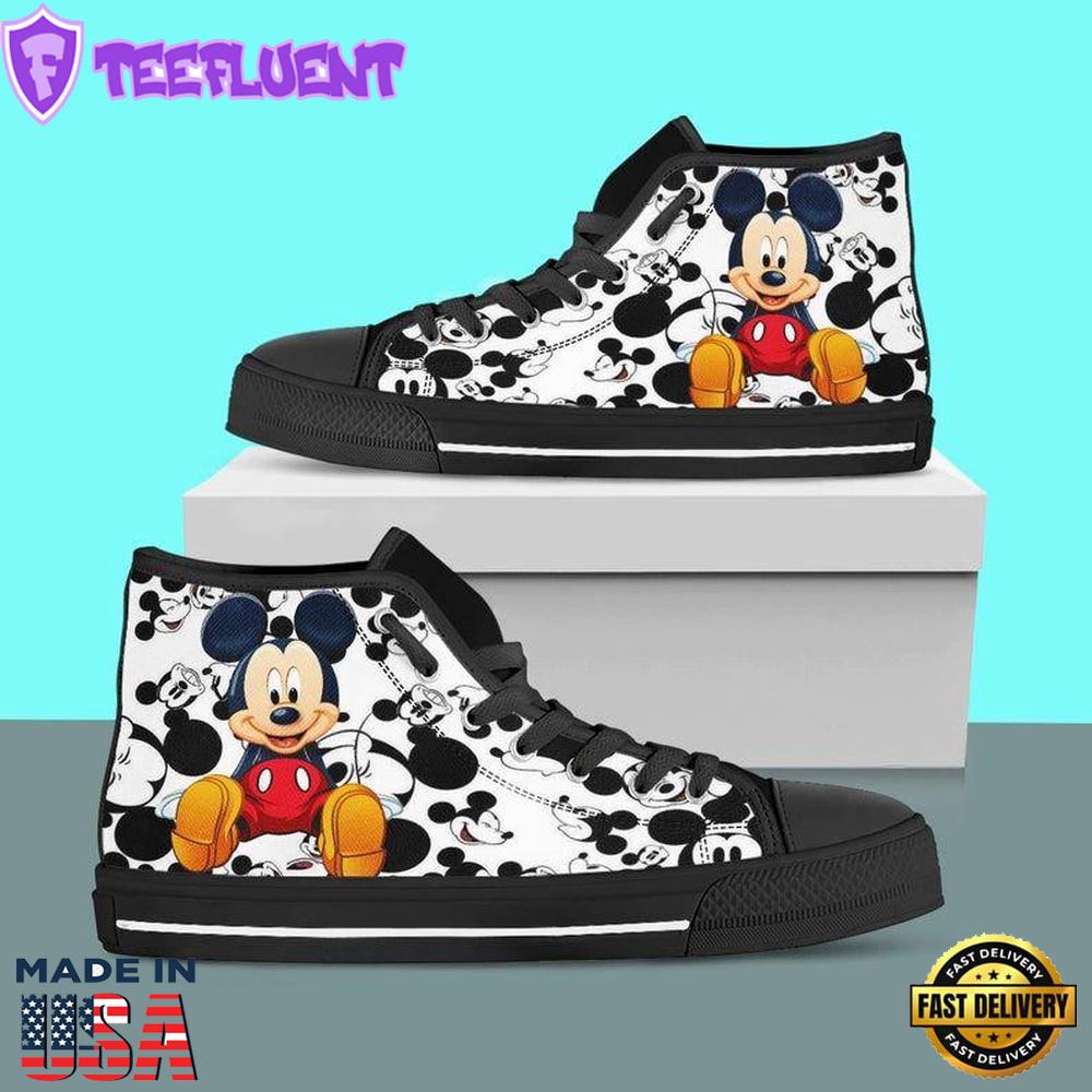 Mickey Mouse Donald Daisy Duck High Top Shoes High Fashion Sneaks For Fans