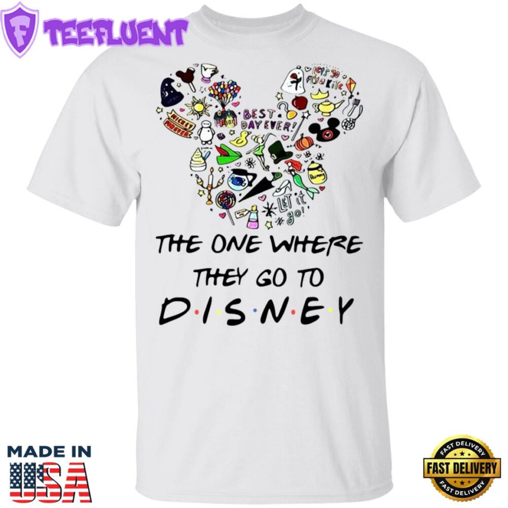 Mickey Mouse Head The One Where They Go To Disney Shirt