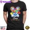 Mickey Mouse Love Detroit Lions Autism Its Ok To Be Different T-shirt