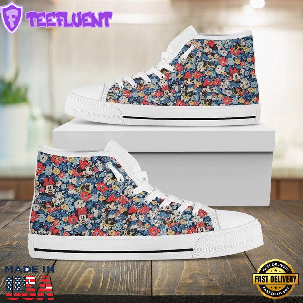 Mickey Mouse Minnie High Top Shoes Modern High Cuts For Fans