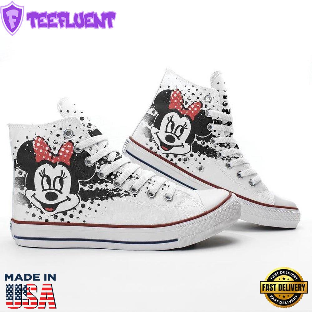 Mickey Mouse Minnie High Top Shoes Sporty Top Sneakers For Fans