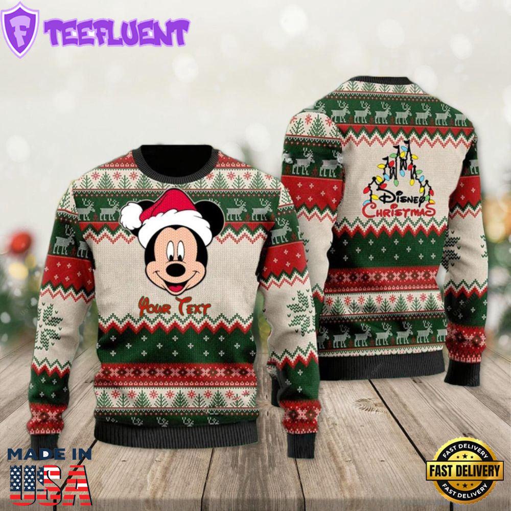 Mickey Santa Personalized Disney Cartoon Lover Christmas Gift Ugly Christmas Sweater