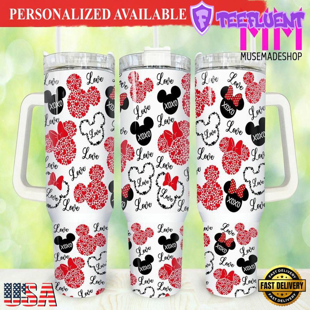 Mickey Valentines 40oz Tumbler with Handle - 40oz Tumbler with Handle
